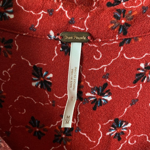 People Red Floral Combo Short Sleeves Romper Size M - Picture 11 of 12